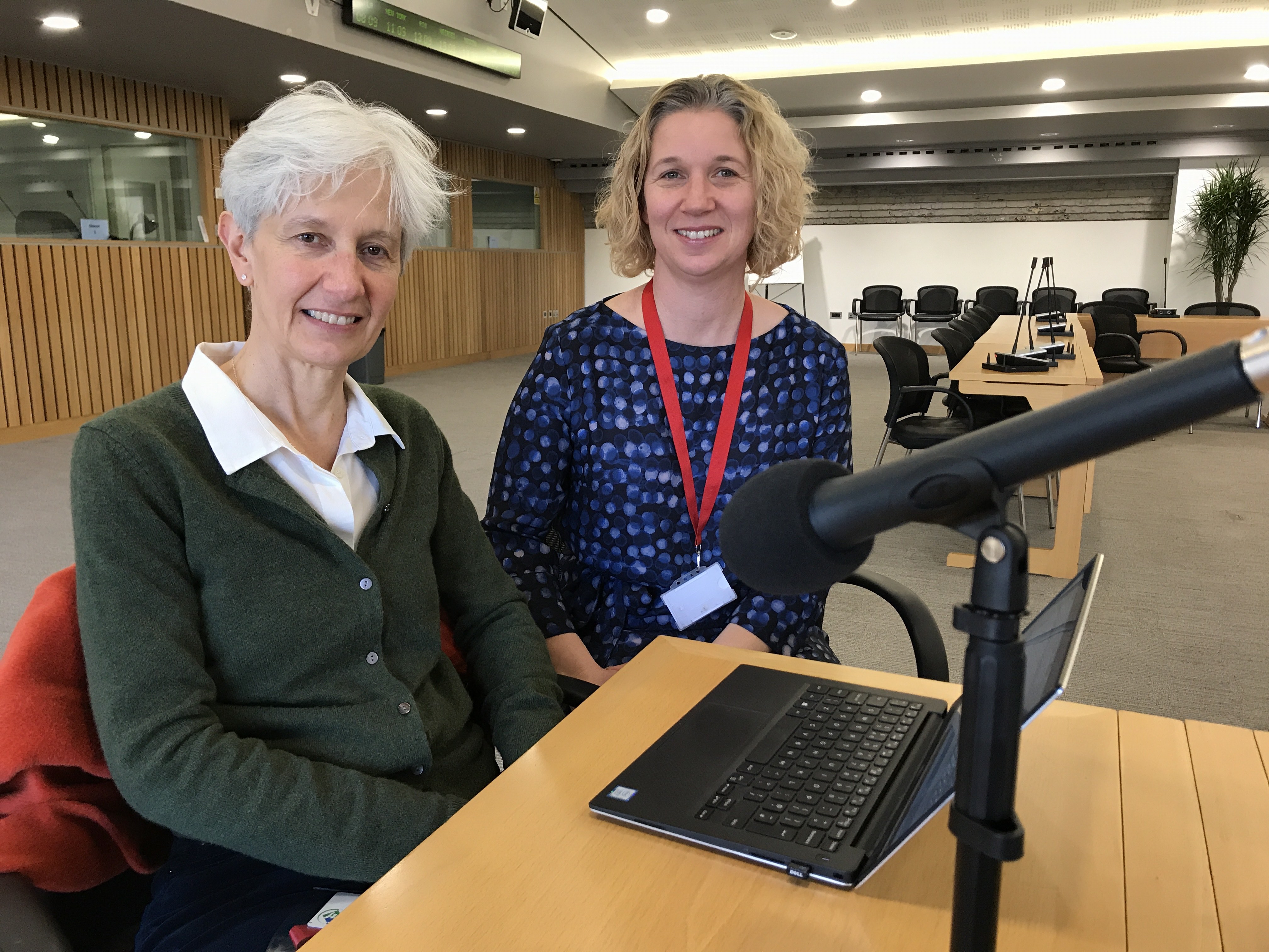 On a special podcast to mark International Women&#039;s Day, professor Tessa Wright (left) is interviewed by Jodi Evans